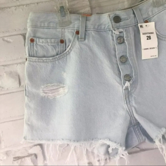 Levi’s 501 High Rise Cutoff Denim Shorts NWT - Picture 4 of 12